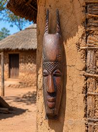 maschera africana fatta a mano 