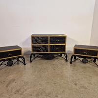 set cassettiera e comodini anni 70