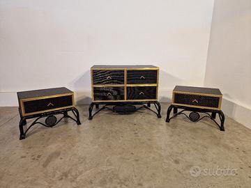 set cassettiera e comodini anni 70