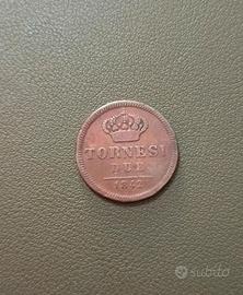2 Tornesi Ferdinand II 1842 - King of Sicily