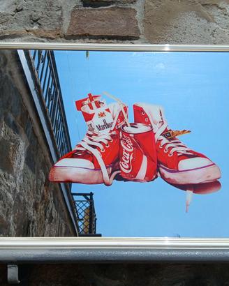 Specchio con cornice CocaCola Marlboro