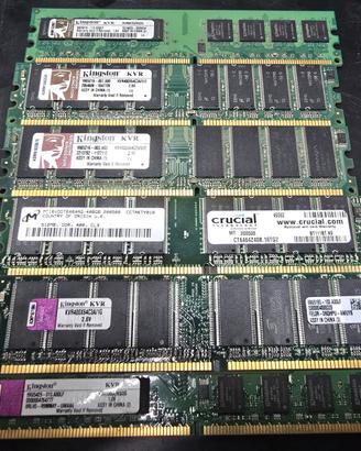 LOTTO RAM DDR DDR2 11MODULI 1GB 2GB 512MB