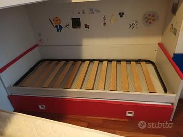 Letto singolo  con letto estraibile