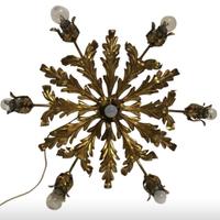 Lampadario in foglia oro