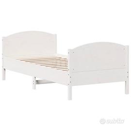 Letto singolo legno bianco con r