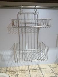 Porta oggetti in acciaio inox per cucina-bagno 