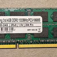 RAM Samsung 4GB DDR3 1333MHz PC3-10600S - SO-DIMM