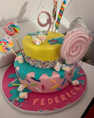 Torta scenografica tema caramelle