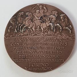 Antica Moneta del 1910 Cavour contro l’Europa