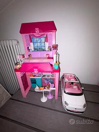 Casa Barbie con macchina Fiat Bianca