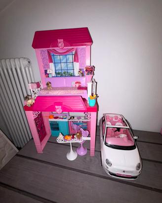 Casa Barbie con macchina Fiat Bianca