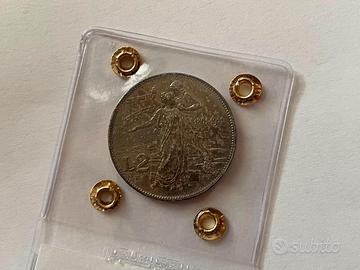 2 Lire 1911 Cinquantenario qFDC Patina Ag VE III