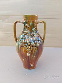 Anfora Vintage in Ceramica 'Grappolo d'Uva'