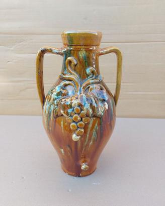 Anfora Vintage in Ceramica 'Grappolo d'Uva'