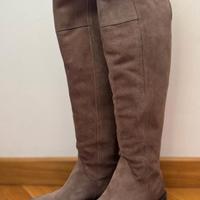 stivali al ginocchio bassi in camoscio crosta