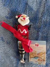 Tappo di vetro Murano per bottiglia Babbo Natale