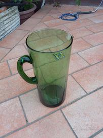 Brocca vintage vetro soffiato verde