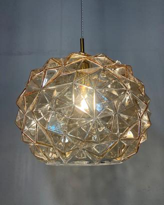 Lampadario vetro sfera D.35 ambra