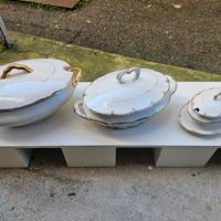 tris zuppiere Richard ginori bordo oro anni 60/70