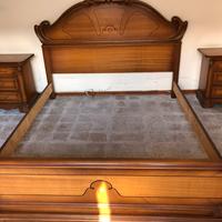 Letto in legno marrone, vintage, anni 70’-80’