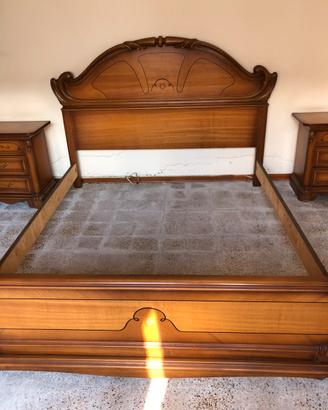 Letto in legno marrone, vintage, anni 70’-80’