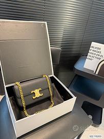 Borsa a tracolla con catena nera Celine