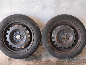 2 Cerchi ferro Peugeot 107 Citroen C1 