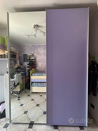 Armadio moderno 2 ante scorrevoli con specchio