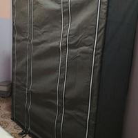 Armadio in tessuto, con 12 ripiani e asta appendia