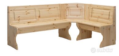 Giropanca/panca ad angolo, contenitore, in pino