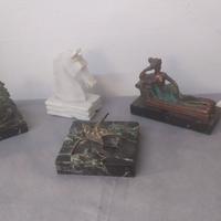 OGGETTI MARMO NATURALE E BRONZO ANTICHJZZATO