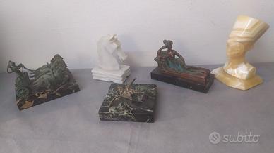 OGGETTI MARMO NATURALE E BRONZO ANTICHJZZATO