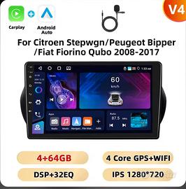 Autoradio 10" Gps per Fiorino-Qubo-Bipper-Nemo 