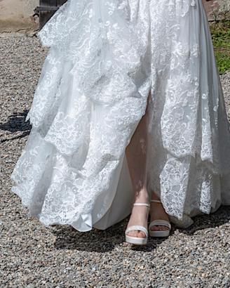 Splendido Abito da Sposa in Pizzo, Stile A-line
