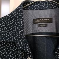 Camicia Zara Man Slim Fit Tg M con fantasia - Blu