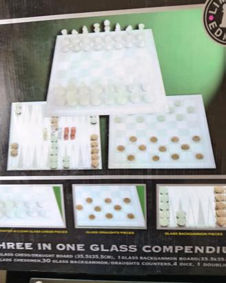 Three In One Glass Compendium - scacchiera