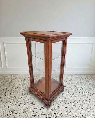 vetrina a colonna da esposizione in legno