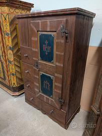 Armadio dipinto tirolese antico