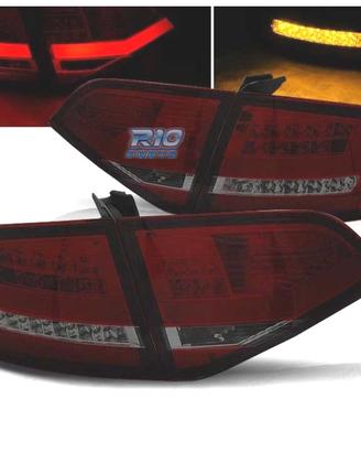 FANALI AUDI A4 B8 07-11 LIGHT BAR ROSSO AFFUMICATO