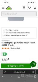 Scaldabagno a gas metano da esterno Bosch Therm