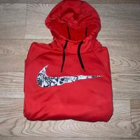 Felpa Nike rossa con cappuccio e logo grafico