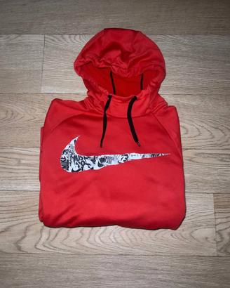 Felpa Nike rossa con cappuccio e logo grafico