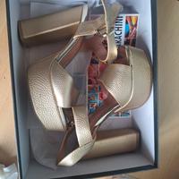 sandali eleganti colore oro. tg 38