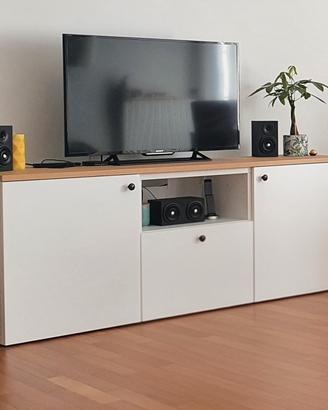 Mobile TV Moderno Bianco e legno