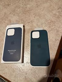 Cover Apple verde lago silicone IPhone 16 pro max