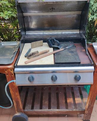 barbecue a gas portatile 3 fuochi pietra lavica