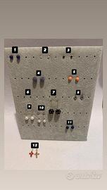 orecchini oro bianco e oro giallo, 18kt, 750