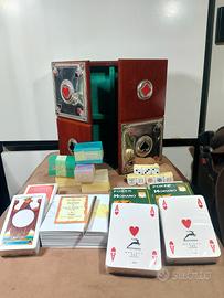 Set Poker Carte Vintage Legno Arg 925 ASA Linea

