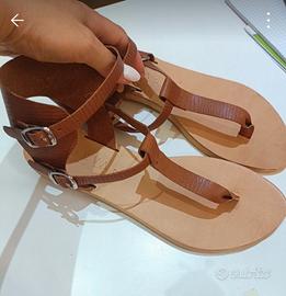 Sandali donna estivi in cuoio 
