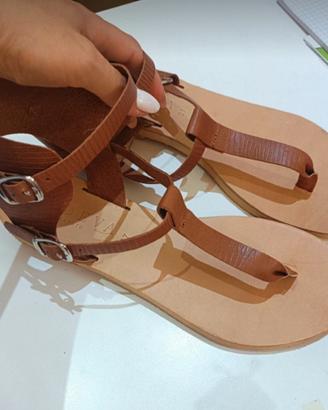 Sandali donna estivi in cuoio 